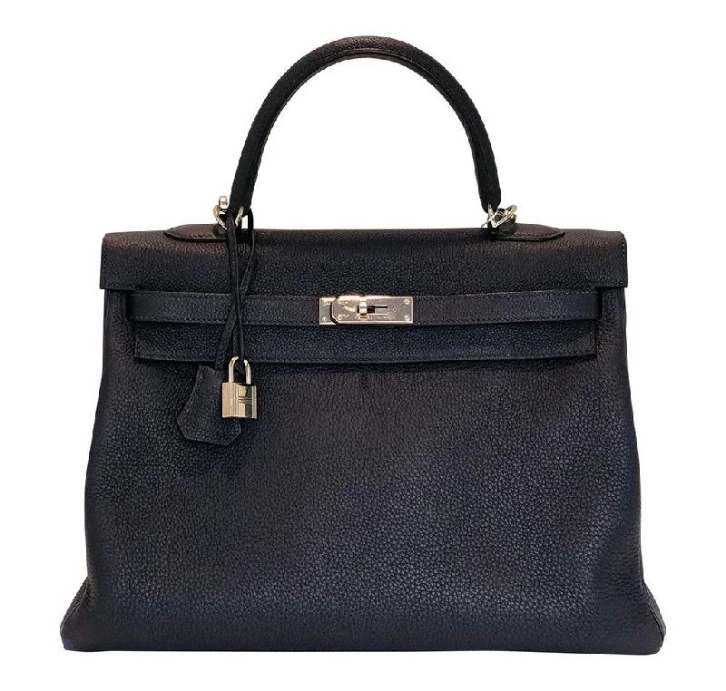 Lightweight duffle bags for gymHermès Kelly Retourne 35 Bleu Nuit Togo PHW Bag