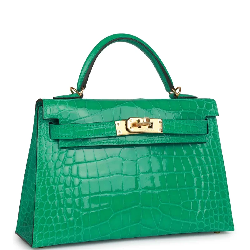 Best tote bags for workHermes Kelly Sellier 20 Vert Jade Shiny Alligator Gold Hardware