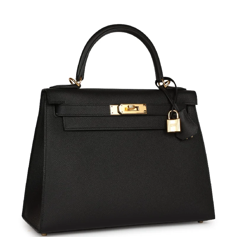 Luxury brand bags on saleHermes Kelly Sellier 28 Black Epsom Gold Hardware