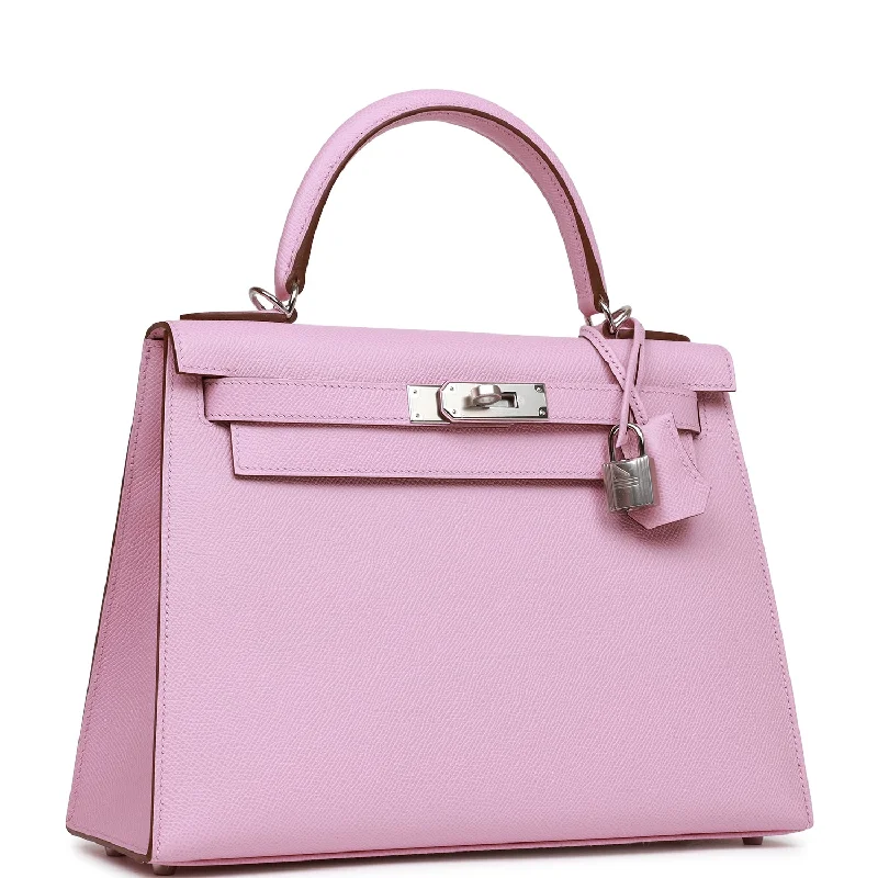 Crossbody bags for everyday useHermes Kelly Sellier 28 Mauve Sylvestre Epsom Palladium Hardware