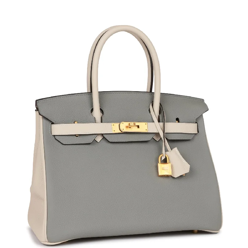 Designer bags for womenHermes Special Order (HSS) Birkin 30 Gris Mouette and Craie Togo Brushed Gold Hardware