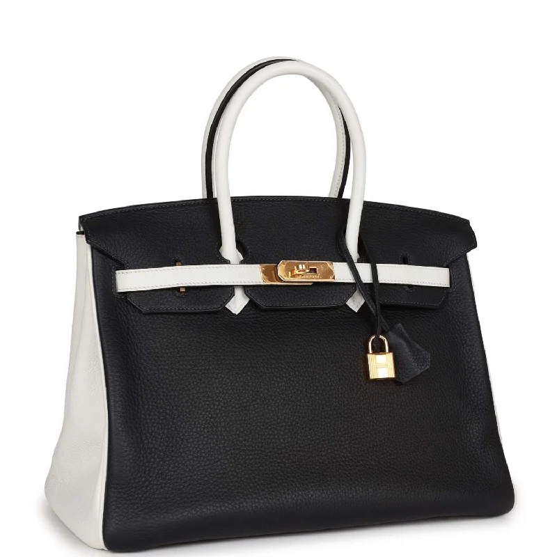 Luxury brand bags on saleTop Quality Hermes Special Order (HSS) Birkin 35 Black and White Clemence Gold Hardware